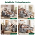 thumbnail image 2 of BEHOST 55" Loveseat Couch with Extra Deep Seats, Chenille 2-Seater Sofa with Side Storage & 2 Pillows，Cloud Sofa for Living Room & Small Spaces，Dark Gray, 2 of 10
