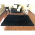 thumbnail image 1 of Soho Luxurious Faux Sheepskin Black Shag Area Rug or Runner, 1 of 5