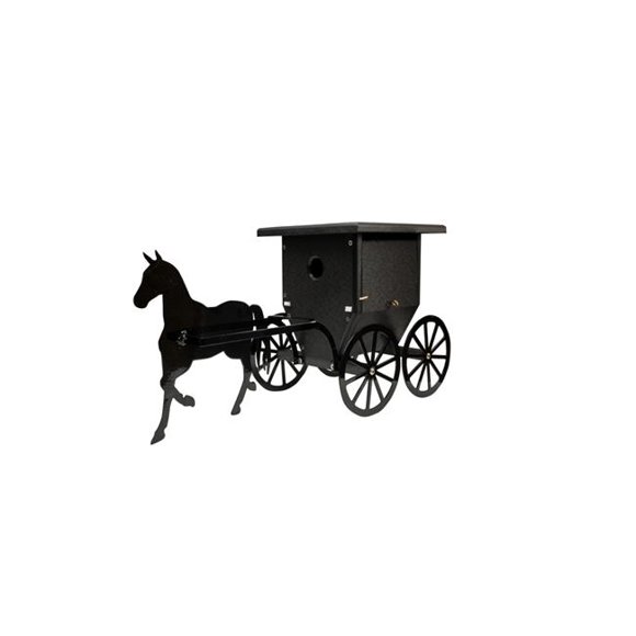 Buggy Wren House with Horse, Black