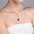 thumbnail image 3 of Gem Stone King 1.84 Ct Oval Red Mystic Quartz White Diamond 18K Rose Gold Plated Silver Pendant, 3 of 3