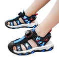 thumbnail image 3 of WUXIAN Toddler Sandals Closed Toe Outdoor Hiking Sandal Lightweight Athletic Adjustable Straps Sneakers, Blue, 3 of 9