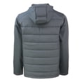 thumbnail image 3 of Men's Cutter & Buck  Gray Citadel Bulldogs Evoke Hybrid Eco Softshell Recycled Full-Zip Hoodie Jacket, 3 of 3