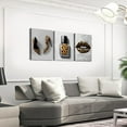 thumbnail image 3 of Hieng Gold Leopard 3 Piece Canvas Wall Art for Living Room Bedroom Leopard Wall Art for Home Decor Animal Print Office Decor Artwork Wild Animal Fur Picture Painting Posters, 3 of 6