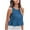 Blue, variant on Summer Tops for Women Crewneck Tank Tops Sleeveless Shirts Ruffle Hem Loose Fitted Crop Top M