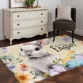 thumbnail image 3 of Happy Easter Area Rugs 4'x6', Washable Small Throw Rugs for Office Bathroom, Spring Grey Bunny Colorful Eggs Flower Brown Indoor Outdoor Rug Non-Slip Low Pile Carpet Runner Reversible Floor Mats, 3 of 8