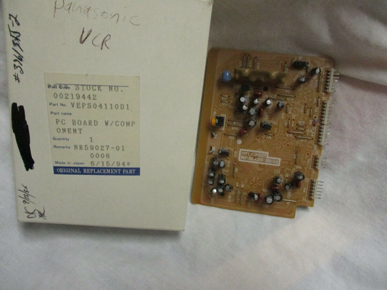 Panasonic Vcr Pc Board (Hifi Circuit) Partveps04110d1 Used
