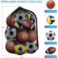 thumbnail image 2 of Extra Large Sports Ball Bag Mesh, Basketball Bags Team Balls, Adjustable Shoulder Strap, Ball Bags for Holding Soccer, Football, Volleyball, Swimming Gear (30” x 40”), 2 of 7