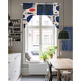 thumbnail image 4 of Blue Red Color Block Swag Valances for Windows, Small Curtains Drapes, Modern Abstract Geometric Kitchen Window Curtains Over Sink Rod Pocket Window Treatment Valance for Bedroom/Bathroom 56"x36", 4 of 5