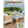 thumbnail image 5 of Outdoor Tablecloth with Umbrella Hole for Patio/Picnic/Party/Camping, Lemons Striped Waterproof Table Cloth Rectangle Table Cover Washable, Summer Botanical Stripes Farmhouse Rustic (54"x 80"), 5 of 8