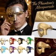 thumbnail image 2 of Masquerade Mask Purple and Gold Venetian Half Face Design for Men Single Piece for Parties Royal Balls and Formal Evening Events, 2 of 5