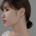 thumbnail image 5 of Línea de pendientes de plata S925 para mujer, con forma de cruz incrustada de diamantes, con clip para la oreja, joyería para orejas largas, 5 of 5
