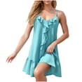 thumbnail image 2 of Neewe Robes d'Été pour Femmes 2026 Élégantes Chic Décontracté Grande Taille Classique Uni Col Rond Robe Mode S-TTG, 2 of 8