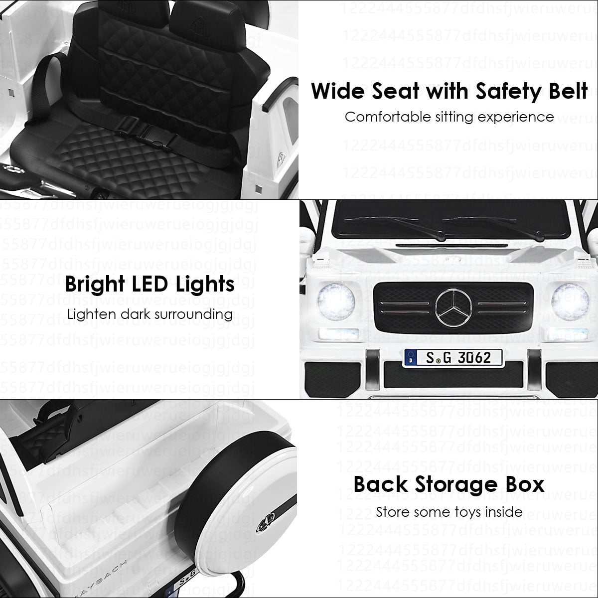 Costway Mercedes Benz 12V Electric Kids Ride On Car RC Remote Control W/Trunk White