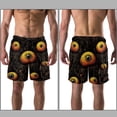 thumbnail image 3 of luoweisi Men's Beach Shorts Quick Dry Swim Trunks with Mesh Lining Halloween Eyeballs L, 3 of 5
