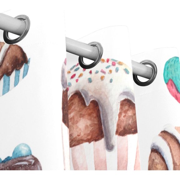 Coolnut Tasty Set Thermal Insulated Blackout Grommet Printed Window Curtain - 84x55 in - 100% Polyester 2 Panels