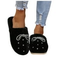 thumbnail image 4 of NOKIO Women'S Warm Terry Cloth Slippers Women's Fashion Rhinestone Bowknot Plush Warm Closed-Toe Casual Slippers Women'S Cozy Slipper Sandals Non-Slip Women'S Indoor Slippers, 4 of 9