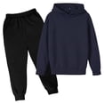 thumbnail image 4 of JIAYUE Girls 2 Piece Outfits Baggy Raglan Long Sleeve Solid Color Hoodies With Pocket Sweatpants Sets For Daily Casual,3-4 Years, 4 of 4