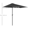 thumbnail image 3 of Outsunny Parasol Demi-Parasol Extérieur de Balcon 8 Pi Noir, 3 of 10