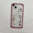 thumbnail image 3 of Funda De Teléfono Transparente A Prueba De Golpes Para iPhone 13 12 11 Pro Max X XS XR 7 8 Plus SE 2 Silicona Suave Tarjeta De Dibujos Animados KT cat Doraemon Jingle Holder, 3 of 3