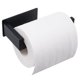 thumbnail image 1 of Portarrollos de papel higiénico de acero inoxidable, diseño adhesivo sin taladro, acabado negro 304 SUS para baño y cocina, portarrollos autoadhesivo, 1 of 5