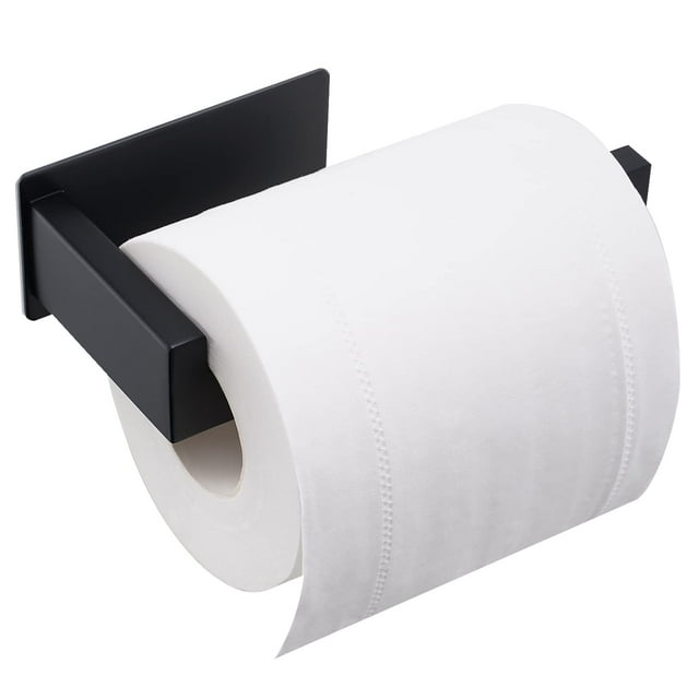 Portarrollos de papel higiénico sin taladrar, portarrollos de papel higiénico autoadhesivo de acero inoxidable 304 SUS para baño y cocina, negro