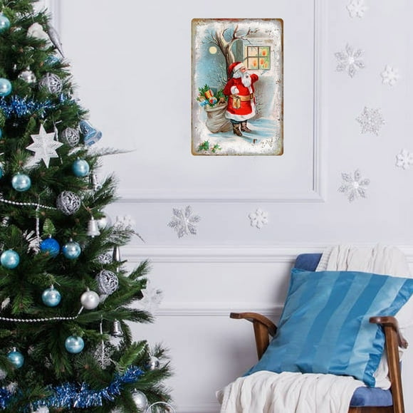 Boovnll 12x8 Inch Christmas Metal Sign Decoration Painting Can Decorate Interior Walls And Doors