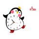 thumbnail image 1 of Reloj de pared multifuncional de madera con diseño de pingüino y ciervo durmiendo, figura de resina para dormitorio, cocina, comedor, decoración artes, 1 of 8