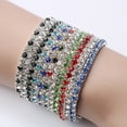 thumbnail image 3 of AYYUFE 11PCS Luxury Women Single Row Full Rhinestone Inlaid Bracelet Elastic Bangle Jewelry,Blue, 3 of 8