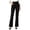 Black, variant on Women High Waist Micro Flared Dress Pants with Pockets Slim Fit Commuter Work Trousers