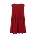thumbnail image 6 of Womens Summer Dress V Neck Solid Sleeveless Ruffle Hem Flowing Short Dress, 6 of 7