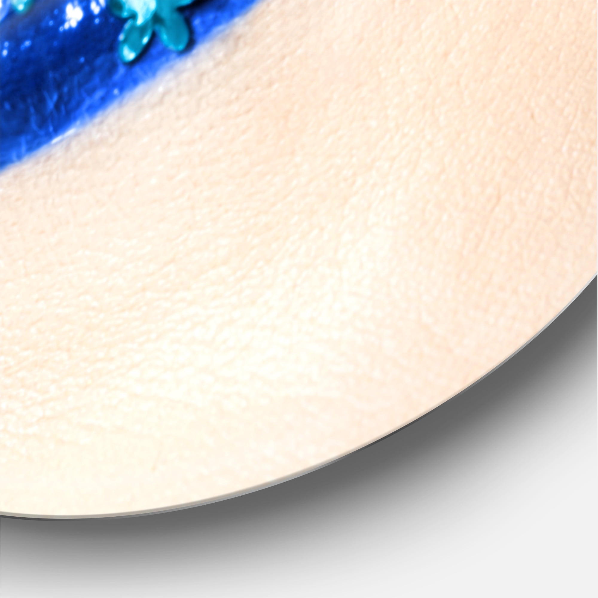 Beautiful Woman Lips Blue With Flowers 11 in x 11 in Painting Art Prints, by Designart