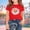 Red, variant on Piuwrlz Summer Short T Shirts for Girls Short Tops Crew Neck T-Shirts Beige Size 9 Years