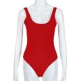 thumbnail image 6 of CFLVAEK Backless Swimsuits for Women Black One Piece Tummy Control Bathing Suits Solid Color Cheeky Swim Suit Slimming Full Coverage Beachwear 2025 Red XL, 6 of 10