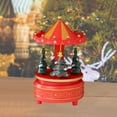 thumbnail image 6 of Carousel Music Box Rotating Holiday Centerpiece Wood Material Festive Christmas Decor for Tabletop Display, 6 of 7