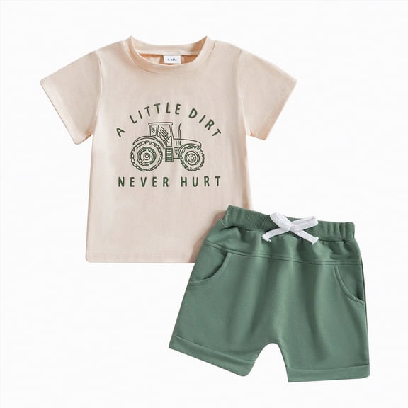 Boys Summer Outfits Toddler Baby Boy Summer Clothes Funny Letter T Shirt Elastic Waist Pockets Shorts Set 2 Piece Outfit