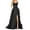 Black, variant on Women's Elegant Long Prom Dresses with Pockets Satin Halter Spaghetti Strap Wedding Dress Gowns