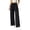 A Black, variant on Causal Pants Womens Cargo Pants Women's Fashion Solid Color Elastic Waist Pocket Ruched Straight Leg Pants Black L