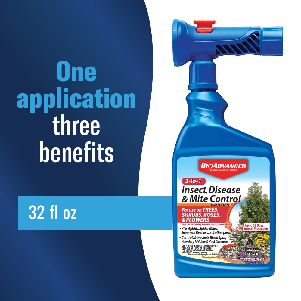 BioAdvanced 3-In-1 Insect, Disease and Mite Control, Ready-To-Spray, 32 FOZ