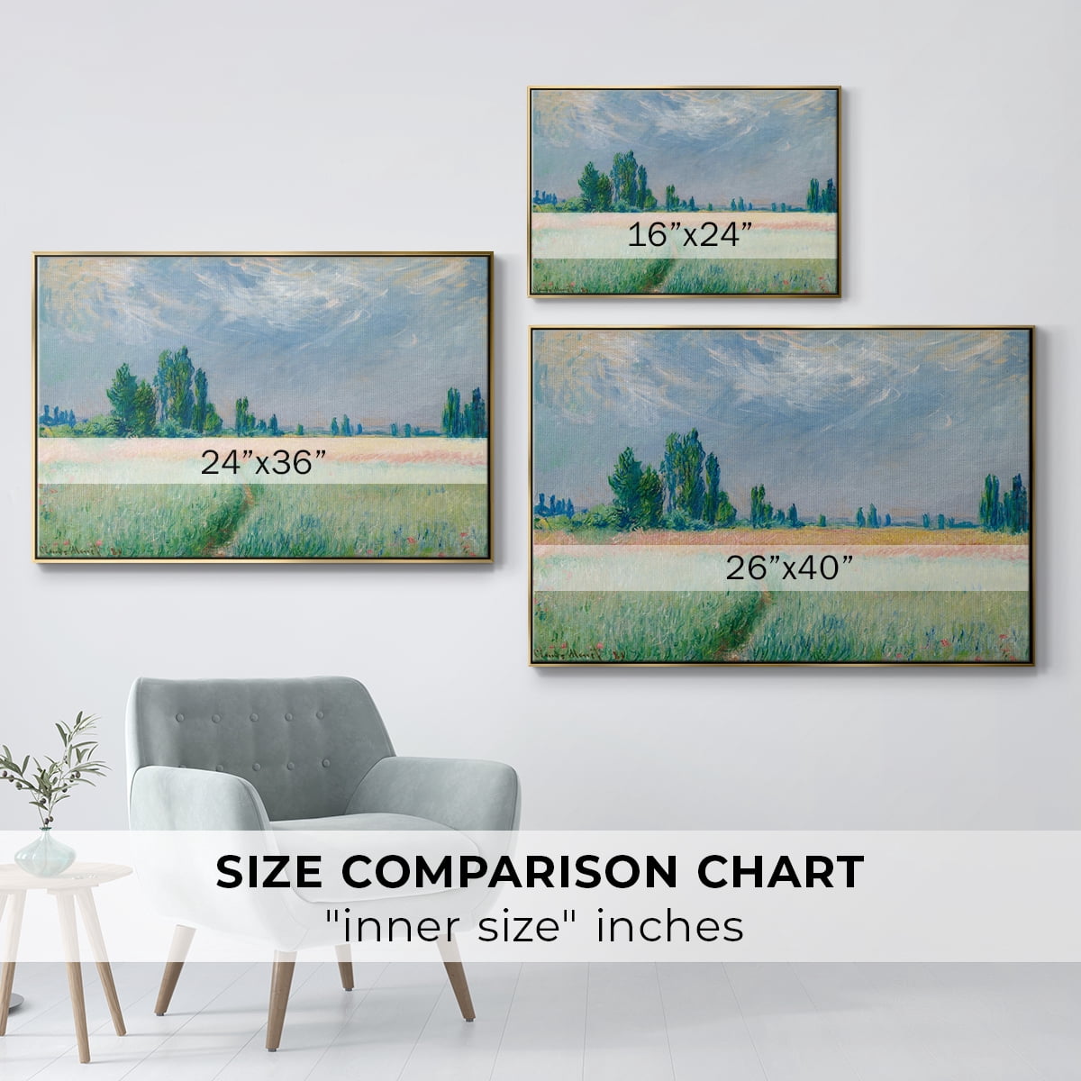 Vintage Landscape-C By Wexford Home Framed in Gold Wood Gallery Wrapped Canvas 27 in. x 41 in.