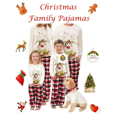 

Christmas Family Matching Pajamas Set Holiday Loungewear Sleepwear Xmas PJS Jammies Set for Couples Kids Baby Dog