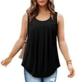 thumbnail image 3 of Aloohaidyvio Tank Tops for Women ,Womens Fashion Solid Color Square Neck Comfortable Loose T-shirt Sleeveless Blouse Casual Tops, 3 of 5