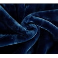 thumbnail image 4 of Chezmoi Collection Heavy Thick Korean Style Faux Mink Blanket Single Ply 9 Lbs, 750GSM Silky Soft Plush Raschel Mink Blanket, 85" x 95" Asia King Size, Solid Navy, 4 of 9
