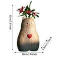 thumbnail image 2 of Cute Cat Vase Resin Wood Flower Pot Indoor Decorative Ornament for Garden Party Living Room Unique Design Succulent Planter, 2 of 6