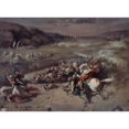 thumbnail image 2 of Philibert Rouvière 14x11 Black Ornate Wood Framed Double Matted Museum Art Print Titled: Battle Scene (1856), 2 of 5