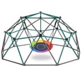 thumbnail image 3 of KloKick 10ft Playground Climbers Dome - Kids Jungle Gym with Swing, 800lb Capacity, Rust-Resistant(Green), 3 of 12