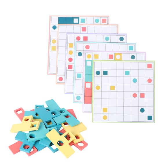 1 Set of Children Educational Toys T Shaped Matching Game Wooden T Crossword
