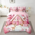 thumbnail image 2 of Manfei Chic Gingerbread House 7 Pieces Bedding Comforter Set,Christmas Reindeer Full Bedding Set,Festival Dessert Candy Fitted Sheet Flat Sheet For Princess,Luxury Bedroom Decor Reversible, 2 of 8