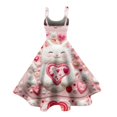 thumbnail image 4 of LWavelet 2026 Valentine's Ruffled Heart Dress, Women's Romantic Rose Pattern Sleeveless A Line Flowy Sundresses Watermelon Red M, 4 of 4