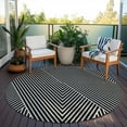 thumbnail image 6 of Addison Rugs Chantille Indoor/Outdoor Transitional Geometric, Abstract Black Washable Round Rug, 8' x 8', 6 of 6