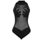 thumbnail image 2 of Gibobby Traje de Baño Sexy Bikini Sexy Hot Girl traje de baño malla de empalme transparente sin espalda Delgado sin mangas colisión Color moda temperamen(Negro,G), 2 of 5